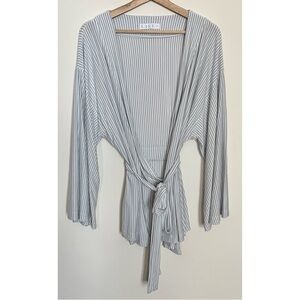 Lake • XXL • Kimono Pajama Striped Top in Fog DreamModal